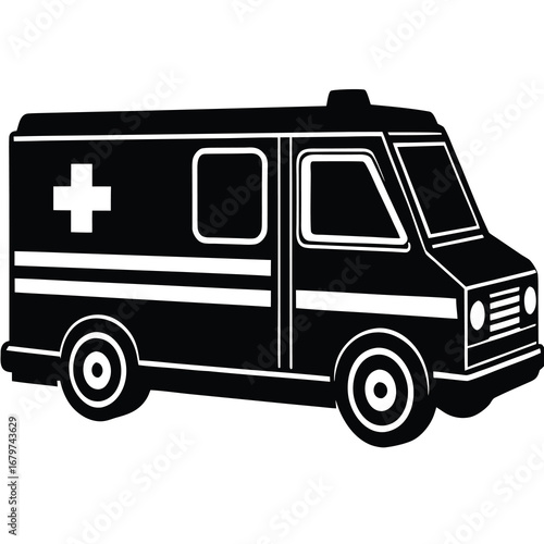 unique ambulance silhouette vector illustration