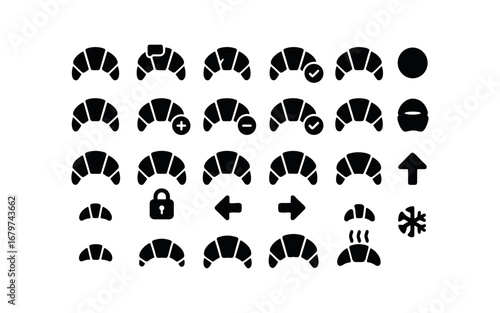 vector solid black filled icons Pastry (Basic) pastry icon pastry new pastry old pastry valid pastry invalid pastry active pastry inactive pastry add pastry remove pastry confirm pastry.