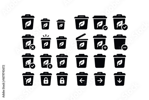 vector solid black filled icons Compost Bin (Basic) compostbin icon compostbin small compostbin large compostbin new compostbin old compostbin valid compostbin invalid compostbin active.