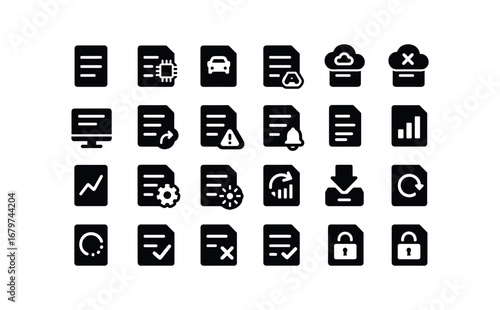 vector solid black filled icons Form (Advanced) form smart form ai form auto form manual form synced form unsynced form monitor form track form alert form notify form report form stats form.