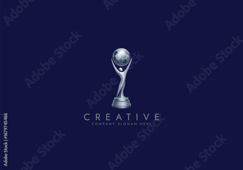 Creative and unique trophy Logo design.sports tournament championship winner award Trophy icon design template flat vector
