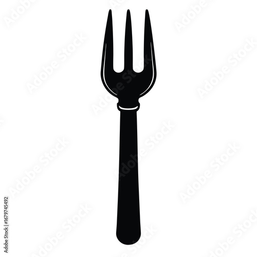 Three Prong Fork Icon On White Background