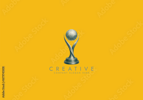 Creative and unique trophy Logo design.sports tournament championship winner award Trophy icon design template flat vector