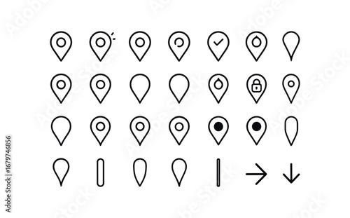 vector outline icons Marker (Basic) marker icon marker new marker old marker safe marker unsafe marker clean marker dirty marker plain marker ornate marker small marker large marker open.