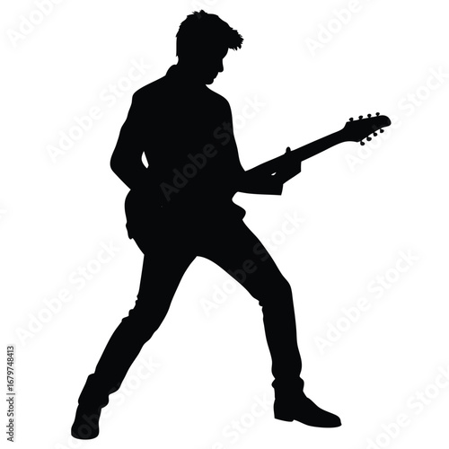 Electric Guitarist Strumming Power Chords