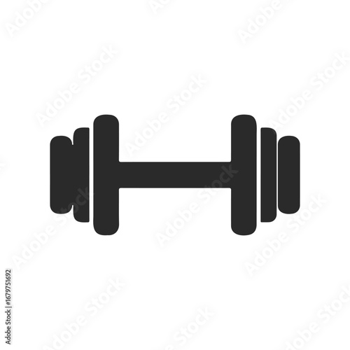 Simple black dumbbell icon for fitness and gym enthusiasts