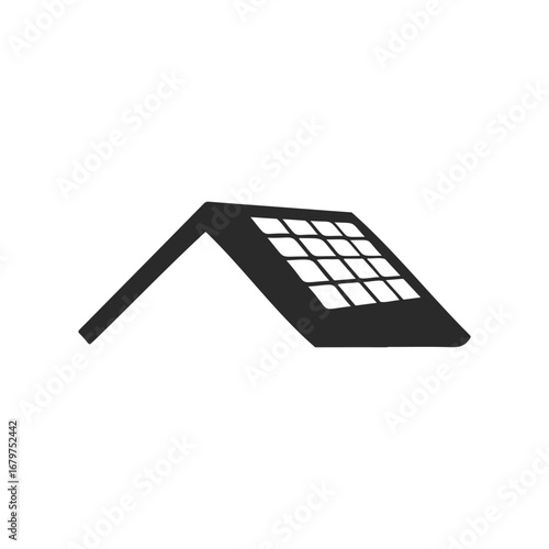 Minimalist black solar panel icon with simplistic design