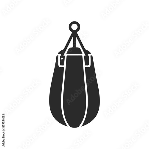 Silhouette of a punching bag icon on white background