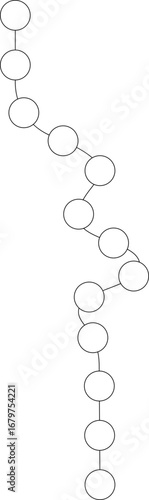 Organic freeform line consisting of circular connections arranged in a non-uniform flowing shape.