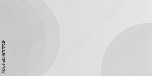 White geometric abstract background overlap layer on bright space with lines effect decoration. Modern graphic design element circles style concept for banner.