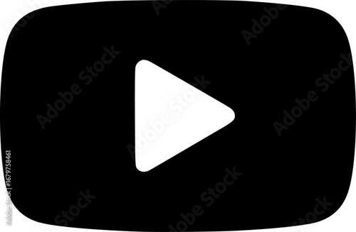 Silhouette vector of a play button for video,