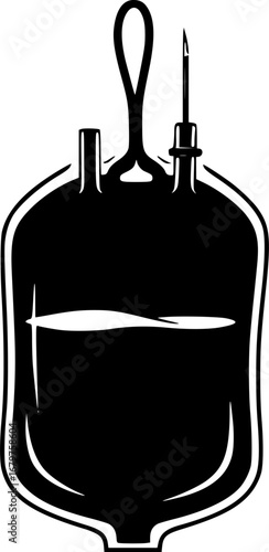 
Silhouette vector of a blood bag for transfusion