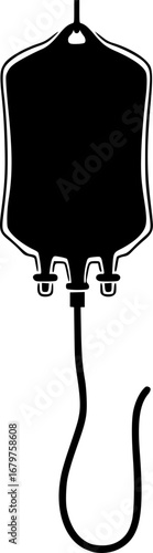 
Silhouette vector of a blood bag for transfusion