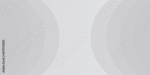White geometric abstract background overlap layer on bright space with lines effect decoration. Modern graphic design element circles style concept for banner.