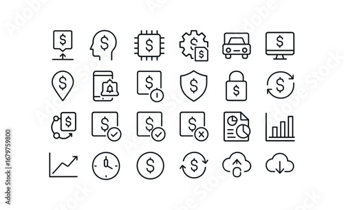 vector outline icons Overdraft (Advanced) overdraft smart overdraft ai overdraft auto overdraft manual overdraft monitor overdraft track overdraft notify2 overdraft alert3 overdraft secure.