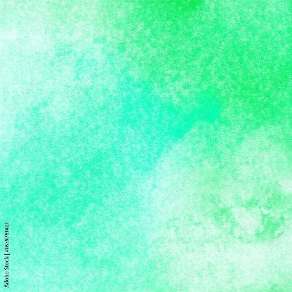 Obraz premium Vibrant watercolor painting with a unique salt texture effect, showcasing a harmonious blend of lush green and deep teal hues, creating an organic and artistic visual appeal.