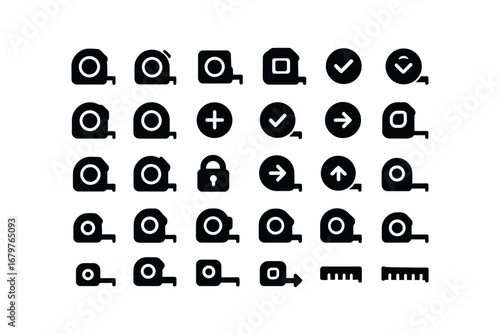 vector solid black filled icons Measuring Tape (Basic) measuringtape icon measuringtape new measuringtape old measuringtape valid measuringtape invalid measuringtape active measuringtape.