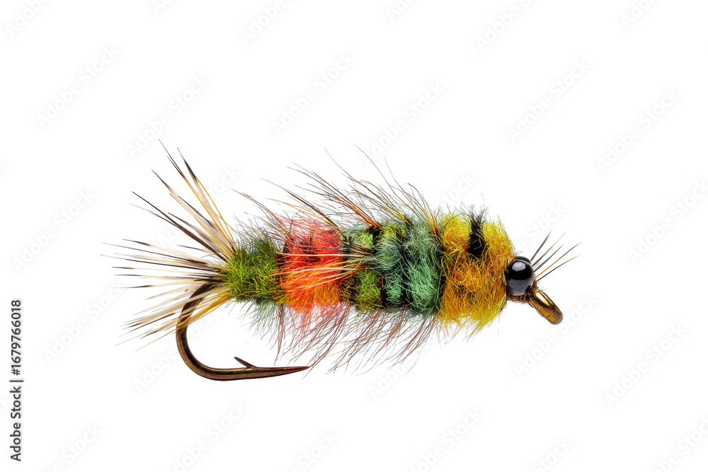Fototapeta premium Colorful Crazy Charlie Artificial Fly on Transparent Background