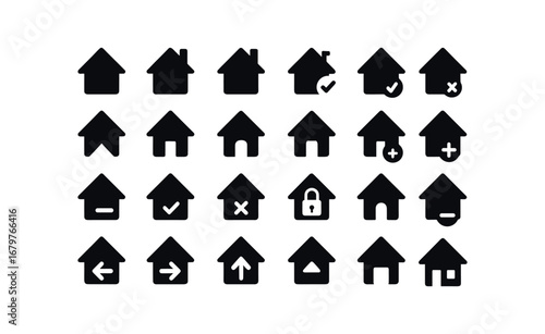vector solid black filled icons Homepage (Basic) homepage icon homepage new homepage old homepage valid homepage invalid homepage active homepage inactive homepage open homepage closed.