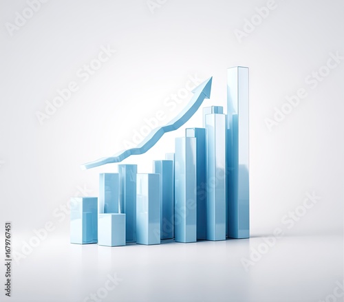 A light-blue, glossy bar graph illustrates upward trending data against a simple white backdrop. Free Download A light-blue, glossy bar graph illustrates upward trending data against a simple white backdrop. - GFXLoad