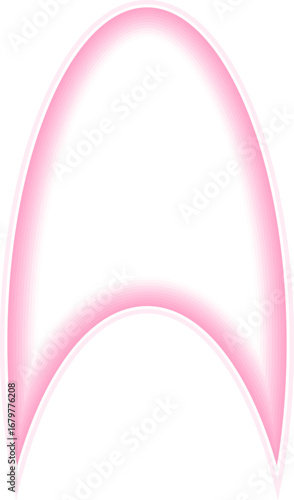 Shape with neon outline of a concave oval.