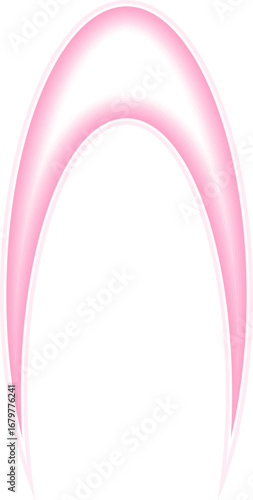 Shape with neon outline of a very long concave oval.