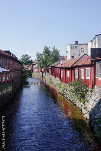 Wallpaper Mural A small canal through city Torontodigital.ca