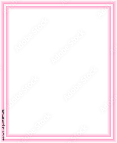 Neon outline rectangular shape with concave features.