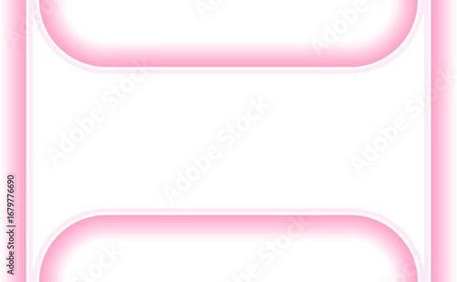 Square shape with a neon outline and concave features on opposite sides.