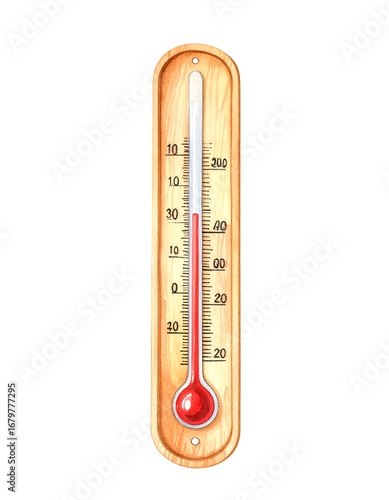 Wooden thermometer illustration
