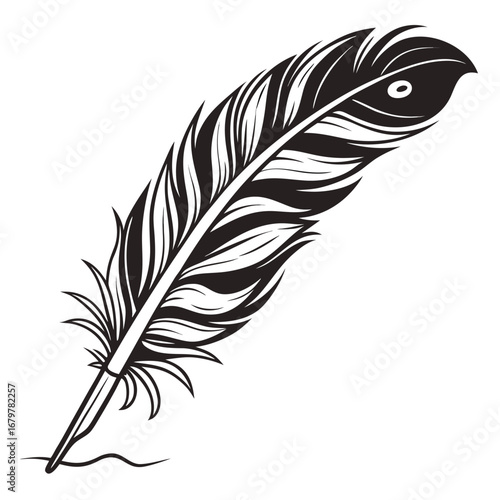Phoenix feather glowing in spiral torch silhouette