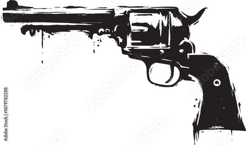 Monochromatic rendition of a western revolver, rendered in a sum