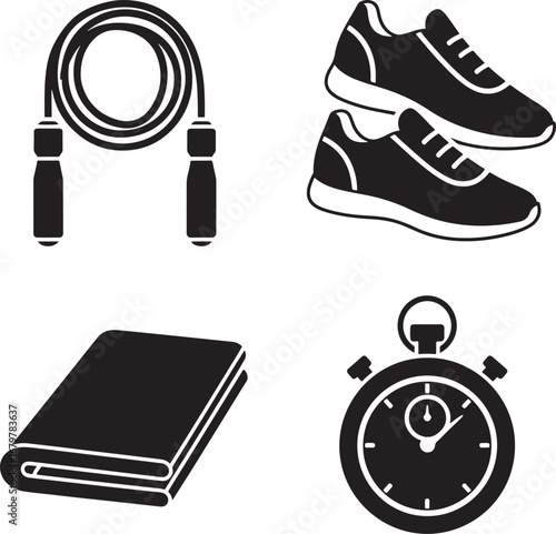 Fitness equipment essential for workouts representing healthy lifestyle and dedication to physical wellbeing