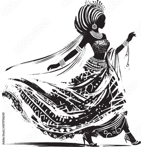Ethereal depiction of woman in elaborate Nigerian bridal attire