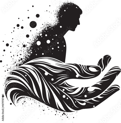 Conceptual Artwork Depicting Support, Transformation, and the Human Condition in Abstract Form