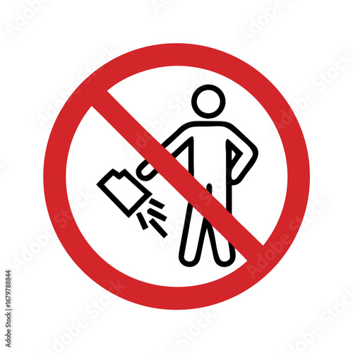 No littering sign, prohibition of waste, restriction symbol