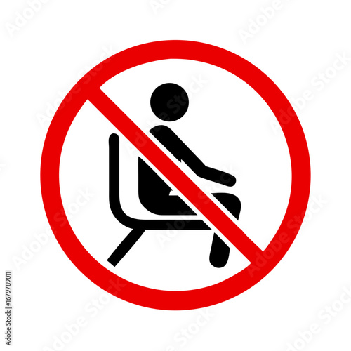 No sitting sign in a circular shape