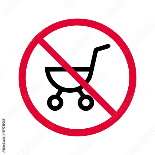 No shopping cart sign, indicating that shopping carts are not allowed