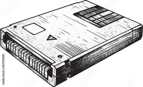 Retro Gaming Nostalgia: An isolated stylized illustration of a v