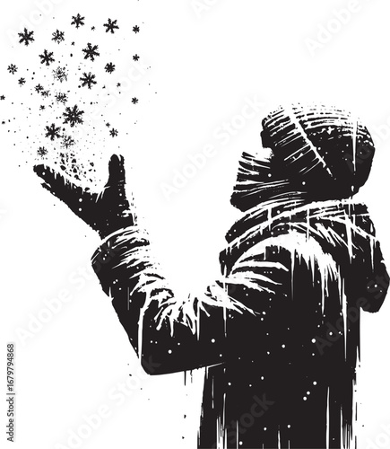 Ephemeral encounter: A wintry depiction of simple joy in a minim