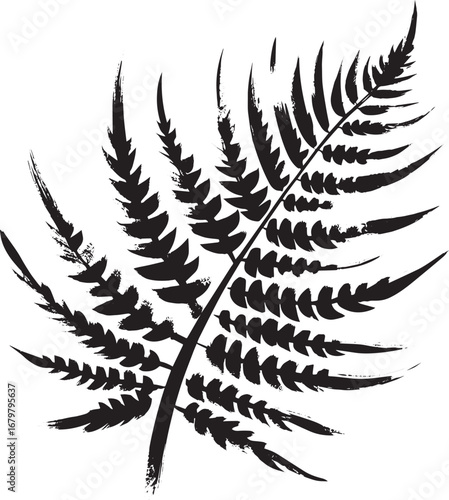 Ethereal fern frond ink wash art showcases nature's delicate for