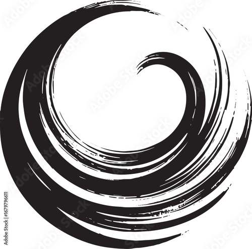 Abstract enso zen circle illustration with artistic brush stroke
