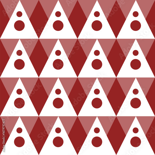 Seamless geometric pattern with triangles and circles