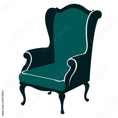 Minimalist Wingback Chair Vector Silhouette for Interior Design