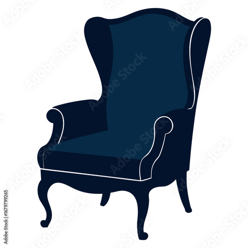 Minimalist Wingback Chair Vector Silhouette for Interior Design