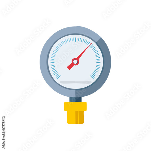 Pressure Gauge Indicator with Red Needle and Scale