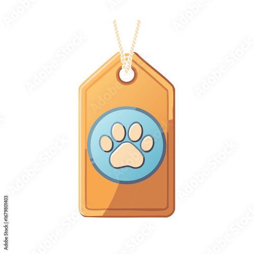 Pet Paw Print Label Tag With String For Animal Care Veterinary Adoption Product Advertisement