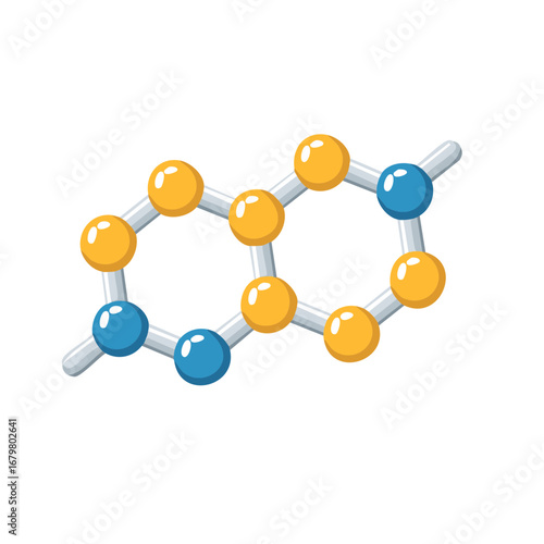 Illustration of a colorful molecular structure, science and chemistry concept.