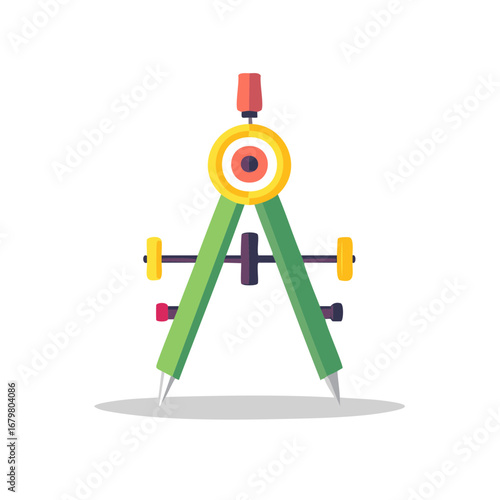 Vivid Geometry Compass Drawing Tool Illustration for Math and Architecture