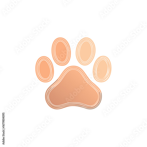 Stylish Dog Paw Print Graphic Pet Animal Design Modern Vector Icon Silhouette